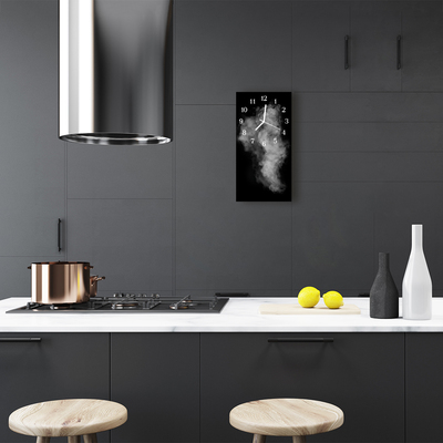 Relógio vertical Fumaça abstrata Preto e branco