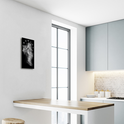 Relógio vertical Fumaça abstrata Preto e branco