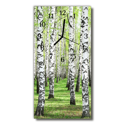 Relógio de vidro vertical Natureza Bétula colorida
