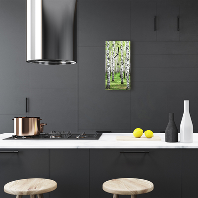 Relógio de vidro vertical Natureza Bétula colorida