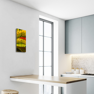 Relógio de vidro vertical Arte Arte Colorida