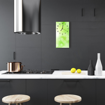 Relógio de vidro vertical Arte Verde Claro