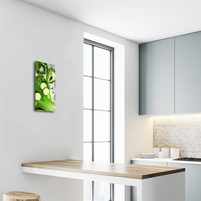 Relógio vertical Legumes de cozinha pimentão verde