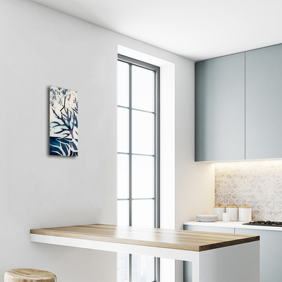 Relógio de vidro vertical Natureza Árvore Pintada Colorida