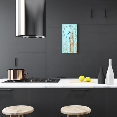 Relógio de vidro vertical Madeira azul