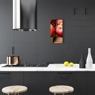 Relógio de vidro vertical Maçã de cozinha fruta colorida