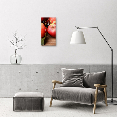 Relógio de vidro vertical Maçã de cozinha fruta colorida