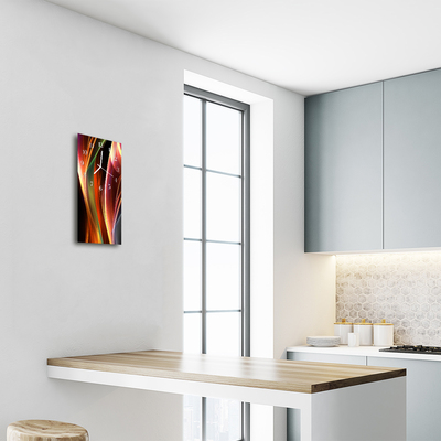 Relógio de vidro vertical Arte Linhas abstratas coloridas