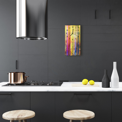 Relógio de vidro vertical Imagem colorida de madeira