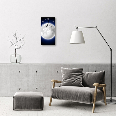 Relógio de vidro vertical Universo Lua espaço colorido