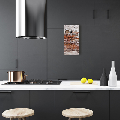 Relógio vertical Parede de tijolos vermelhos