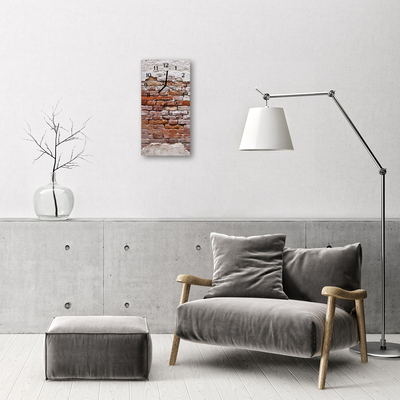 Relógio vertical Parede de tijolos vermelhos