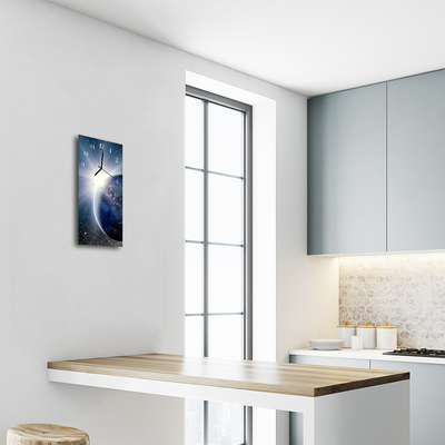 Relógio vertical Planeta Terra Universo Azul