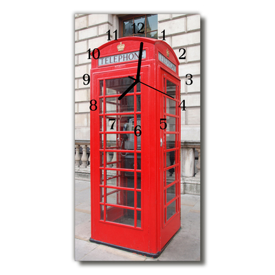 Relógio vertical Cabine telefônica da cidade colorida