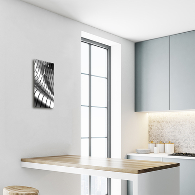 Relógio de vidro vertical Metal Wave metal prata