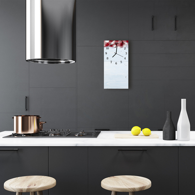 Relógio de vidro vertical Mesa de cozinha xadrez colorida