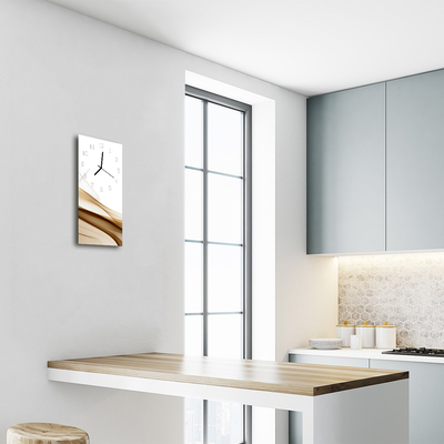 Relógio vertical Arte Abstrata Linhas Bege