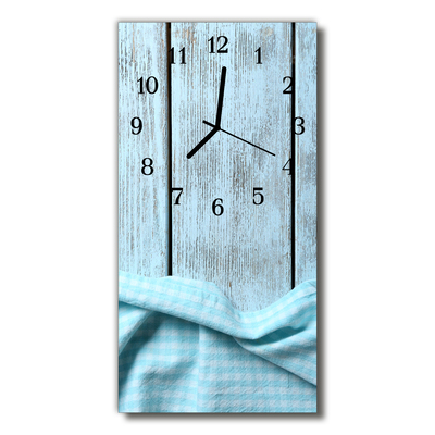 Relógio vertical Madeira azul
