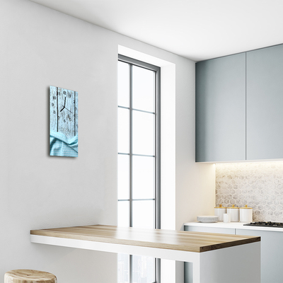 Relógio vertical Madeira azul