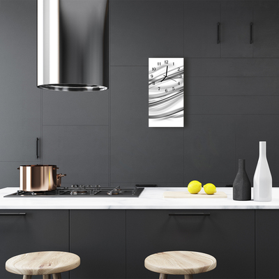 Relógio de vidro vertical Linhas gráficas abstratas brancas