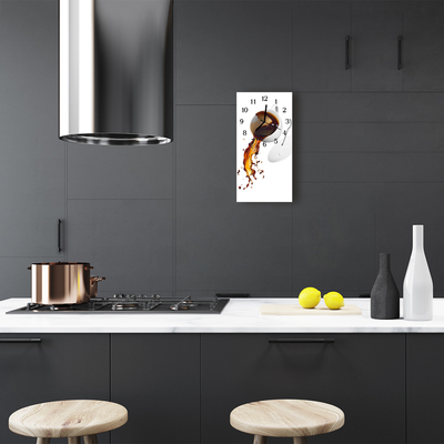 Relógio vertical Xícara de café de cozinha colorida