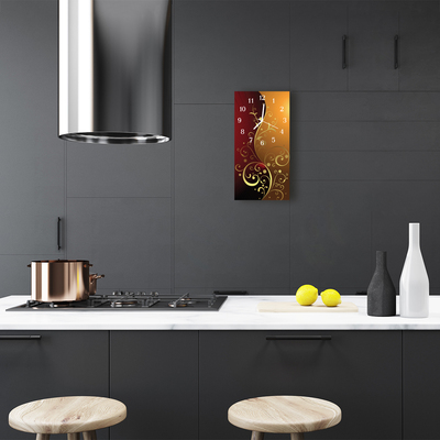 Relógio vertical Arte Gráfica Plantas Marrom