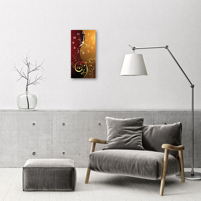 Relógio vertical Arte Gráfica Plantas Marrom