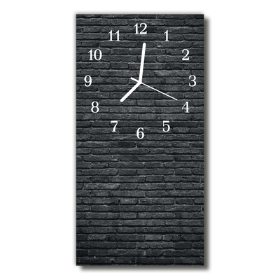 Relógio de vidro vertical Pedras da Natureza Tijolos Pretos