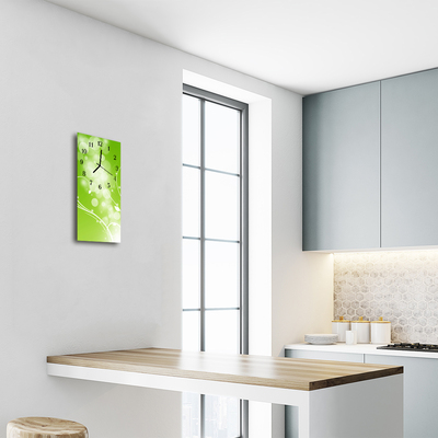 Relógio vertical Arte Abstração gráfica verde