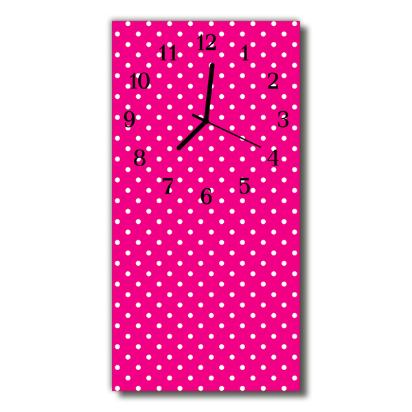 Relógio de vidro vertical Pontos de arte pontos rosa