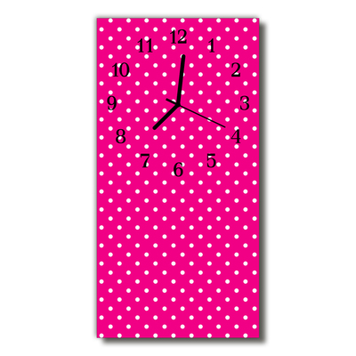 Relógio de vidro vertical Pontos de arte pontos rosa