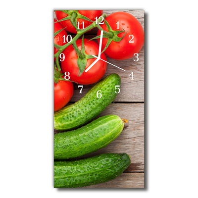 Relógio vertical Cozinha Vegetal pepino tomate