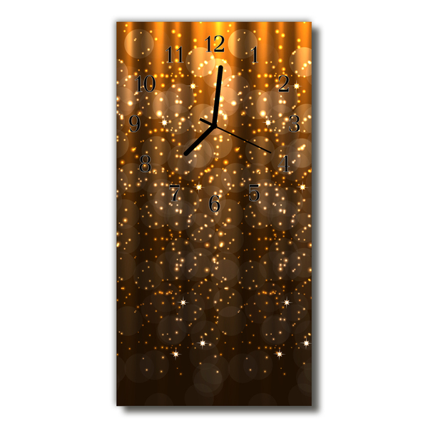 Relógio de vidro vertical Faíscas brilham em marrom