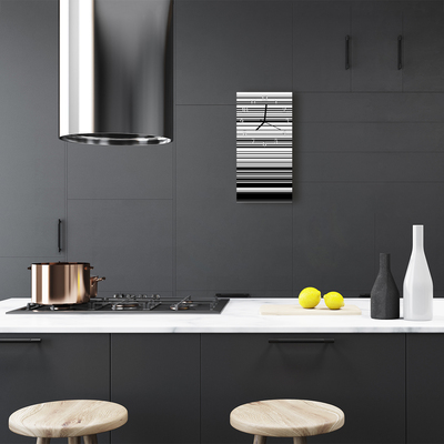 Relógio de vidro vertical Linha Art Belt cinza