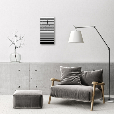 Relógio de vidro vertical Linha Art Belt cinza