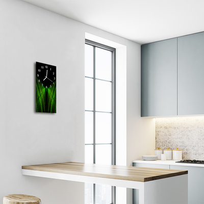 Relógio vertical Paisagens Linhas abstratas verde