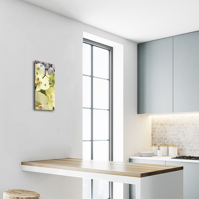 Relógio vertical Flores Pedras orquídeas coloridas