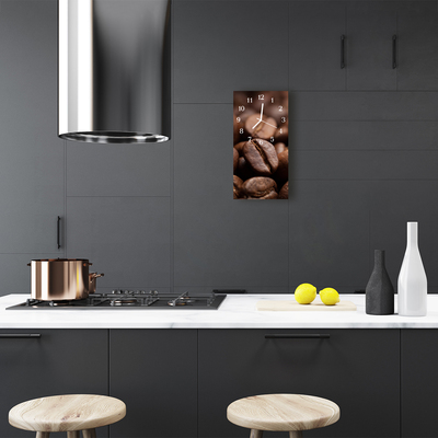 Relógio vertical Grãos de café de cozinha marrons