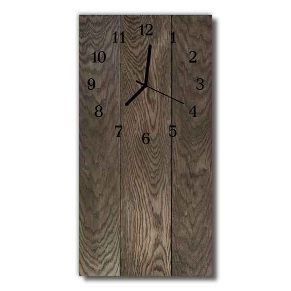 Relógio de vidro vertical Tábua de madeira marrom