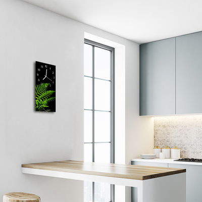 Relógio de vidro vertical Natureza Samambaia natureza colorida