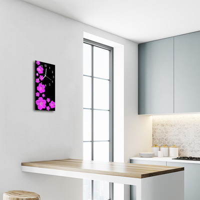 Relógio de vidro vertical Flores Pétalas Natureza Coloridas