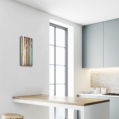 Relógio de vidro vertical Gráficos de madeira verde