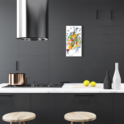 Relógio vertical Cozinha Frutas Coloridas