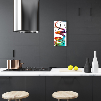 Relógio de vidro vertical Arte Espiral colorida