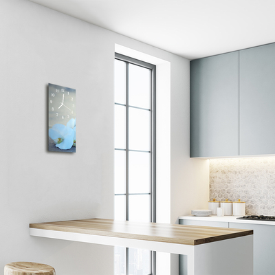 Relógio de vidro vertical Flores Orquídea Branca