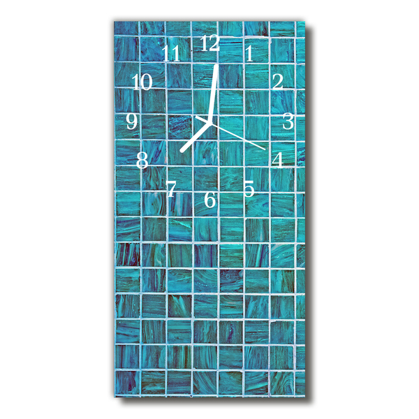 Relógio de vidro vertical Azulejos Cube Blue azuis