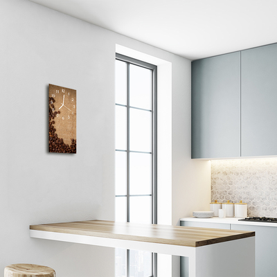 Relógio vertical Grãos de café de cozinha marrons