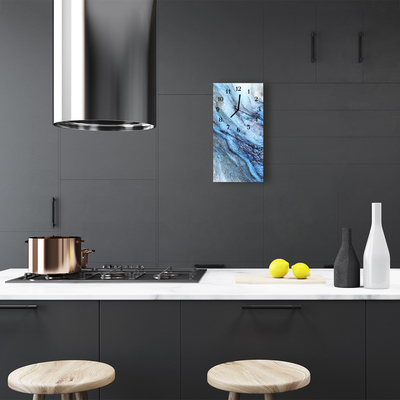 Relógio de vidro vertical Pedra natural azul