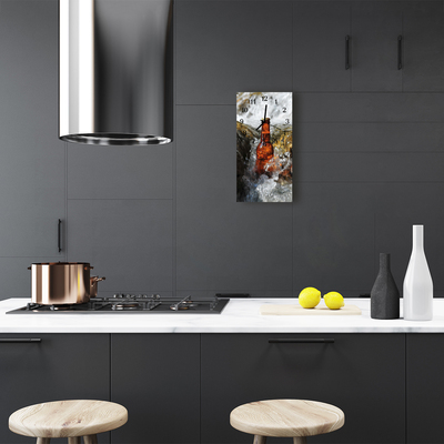 Relógio de vidro vertical Garrafa de água Cerveja