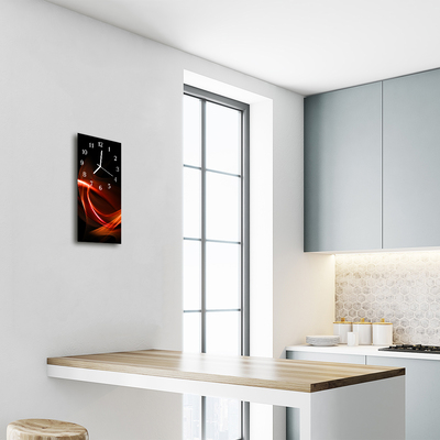 Relógio de vidro vertical Linhas abstratas onduladas coloridas